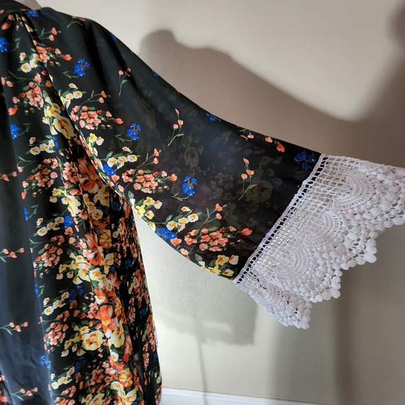Relipop Kimono Black Size L Lace Trim - Picture 8 of 17